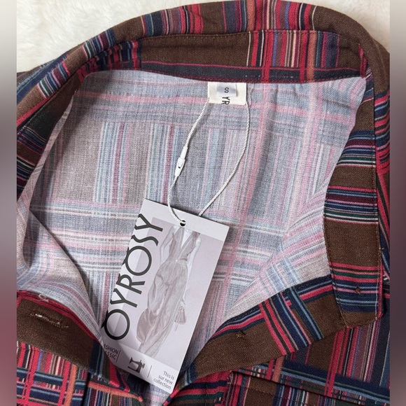 Oyrosy Retro Elegant Classy Lapel Reddish Brown Plaid Maxi Dress w/ Pockets - Picture 7 of 16